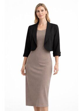 SAMUEL DONG cropped blazer jacket bolero black MEDIUM shrug boutique minimalist